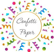 confetti voetzoeker carnaval papier .gouden sjabloon voor inscripties Aan de achtergrond van papier confetti vector