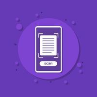 document scannen in mobiel app vector icoon