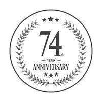luxe 74 verjaardag logo illustratie vector.vrij vector illustratie vrij vector