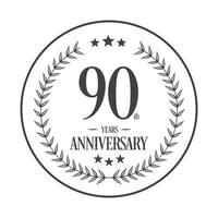luxe 90 verjaardag logo illustratie vector.vrij vector illustratie vrij vector