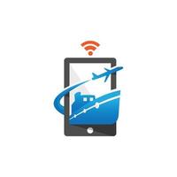 online reizen mobiel logo vector