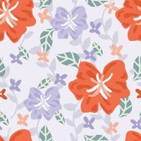 Purper en rood bloemen patroon vector