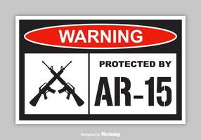 Gratis waarschuwing beschermd door AR-15 Vector Sticker