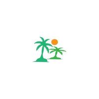 kokosnoot boom icoon beeld illustratie vector ontwerp strand landschap symbool