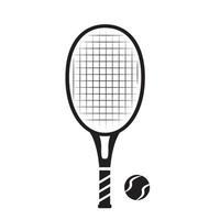 tennis ballen en racket.vector geïsoleerd Aan wit achtergrond.sport apparatuur.symbool voor een mobiel toepassing of website. vector