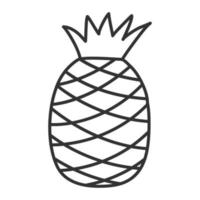 tekening ananas. tropisch fruit schets teken.vector illustratie lineair .geïsoleerd Aan wit achtergrond. vector