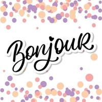 bonjour parijs zin vector belettering kalligrafie borstel schoolbord