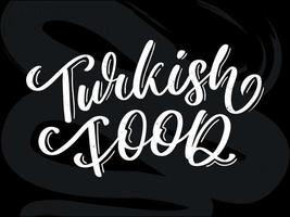 Turkse voedselbrief. ontwerpelement. traditioneel ontwerp. vector belettering illustratie. gezonde maaltijd.