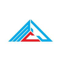 mcj brief logo creatief ontwerp met vector grafisch, mcj gemakkelijk en modern logo in driehoek vorm geven aan.