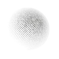 halftone gebied stippel vector illustratie. cirkel halftone patronen dots logo. wereldbol vector illustratie.