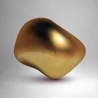 metalen vloeistof vorm goud metaal. 3d vloeistof bubbel. vector