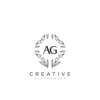 ag eerste brief bloem logo sjabloon vector premie vector kunst