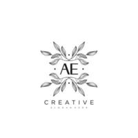 ae eerste brief bloem logo sjabloon vector premie vector kunst