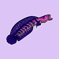 channa snakehead vis vector mascotte logo illustratie