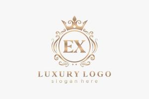 eerste ex brief Koninklijk luxe logo sjabloon in vector kunst voor restaurant, royalty, boetiek, cafe, hotel, heraldisch, sieraden, mode en andere vector illustratie.