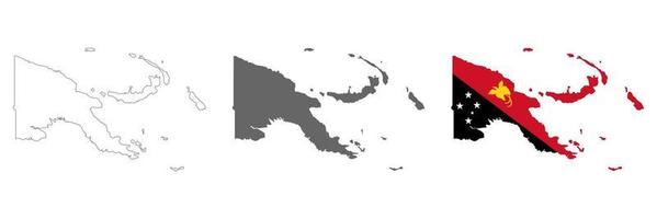 zeer gedetailleerd Papoea nieuw Guinea kaart met borders geïsoleerd Aan achtergrond vector