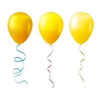 ballon reeks geïsoleerd Aan wit achtergrond reeks van geel ballonnen vector