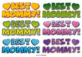 Beste Mama Comic Style Labels vector