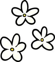 tekenfilm wit bloemen vector