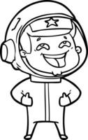 tekenfilm lachend astronaut vector