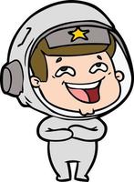 tekenfilm lachend astronaut vector