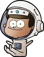 gelukkig astronaut tekenfilm vector