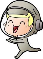 gelukkig tekenfilm astronaut vector