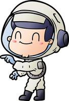 gelukkig tekenfilm astronaut Mens vector