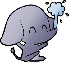 schattig tekenfilm olifant spuiten water vector