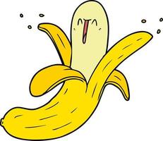 tekenfilm gek gelukkig banaan vector