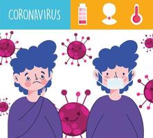 coronavirus symptomen banner vector