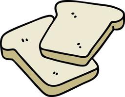 tekenfilm plakjes van volkoren brood vector