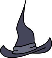 tekenfilm van een spookachtig heks hoed vector