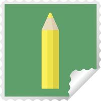 geel kleur potlood grafisch plein sticker postzegel vector