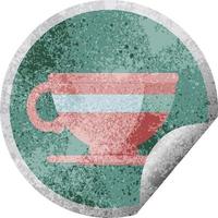 koffie kop grafisch vector illustratie circulaire sticker