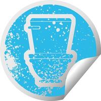 verontrust sticker icoon illustratie van een toilet vector