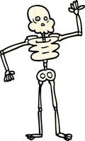 grunge getextureerde illustratie tekenfilm skelet vector