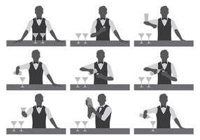 Bartender Vector Silhouetten