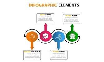 vrolijk gekleurde info-graphic set met 4 elementen