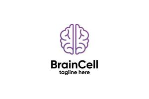 genie hersenen cel geest logo ontwerp in lijn kunst vector