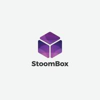abstracte eenvoudige kubus doos logo ontwerpsjabloon vector