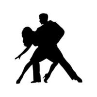 een paar van balzaal dansers. vrouw en Mens dansen. vector silhouetten van dansers. geïsoleerd illustratie.