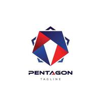 abstract Pentagon leger logo ontwerp sjabloon vector