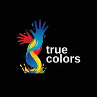 hand- kleurrijk verf logo teken symbool illustratie vector