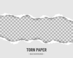 horizontaal stukken van gescheurd papier rand met zacht schaduw vector
