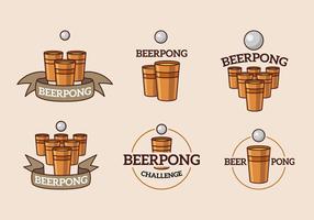 Beerpong kop en bal logo vector