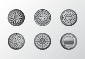 Metalen verloop Manhole ornament vector pack