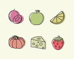 gezond voedsel icoon set, vector illustratie
