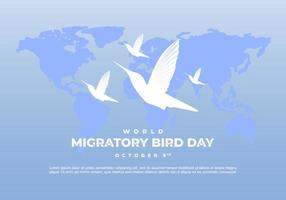 wereld migrerend vogel dag achtergrond Aan oktober 9e. vector