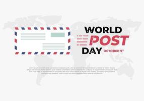 wereld post dag met brief en aarde kaart gevierd Aan oktober 9e. vector